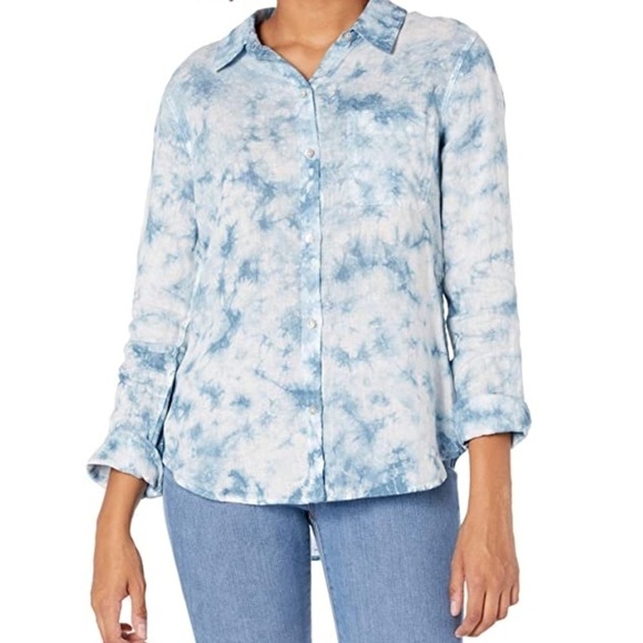 Tuckernuck Faherty NWOT Ocean Dye Malibu Linen Button Up Shirt Small - Picture 2 of 12